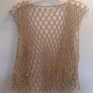 Vintage gold beaded vest very sexy and elegant